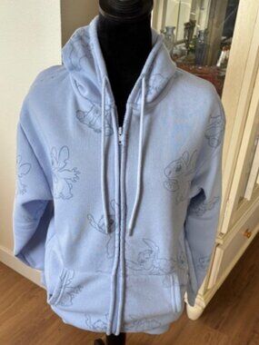 Disney Lilo & Stitch Blue Full Zip Fleece Hoodie Small